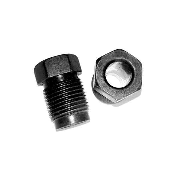 Inverted Flare Brake Line Nut M12x1 Male Fitting Black Zinc-Nickel Plated Double Flare for Bundy Hydraulic Brake Pipe